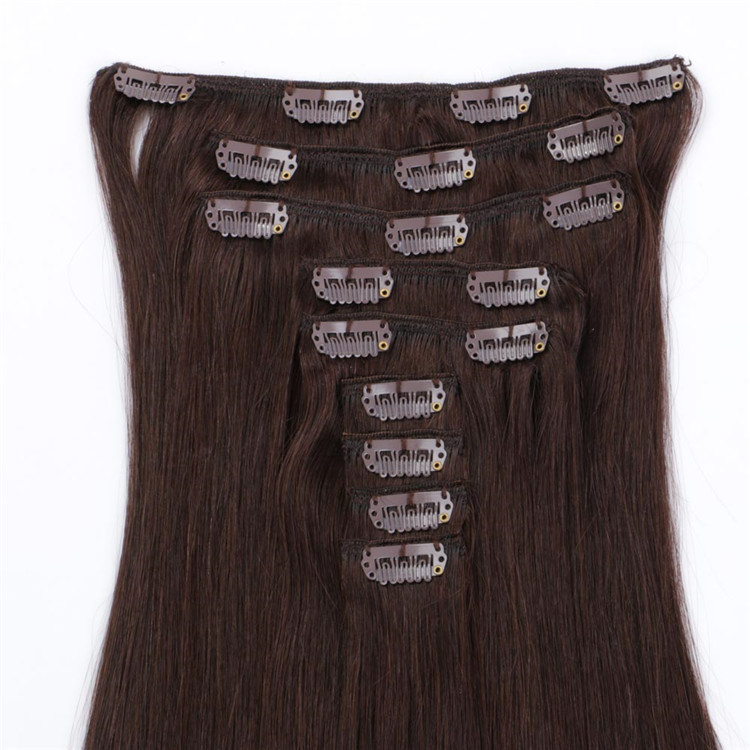 China blonde clip in straight human hair extensions suppliers for women QM107